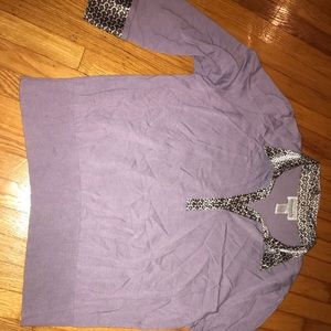 Sweater with silky collar